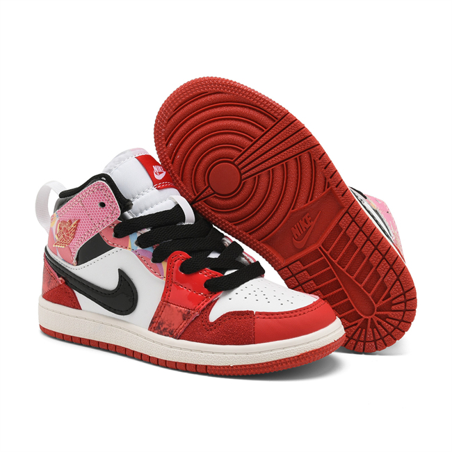 Youth Running Weapon Air Jordan 1 Red/White Shoes 0689